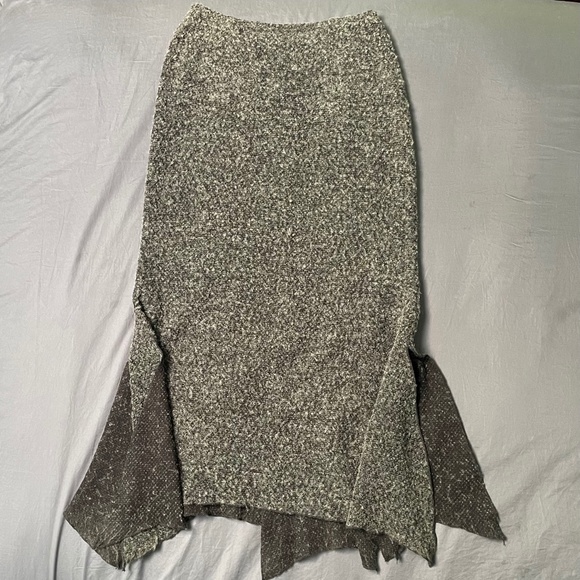 Courtney Washington Grey Woolly Asymmetrical Maxi Skirt Size M - Picture 1 of 5